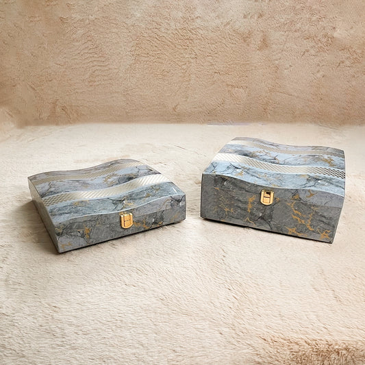 Set of 2 Pieces :(DN2-001-GreyMrbl)