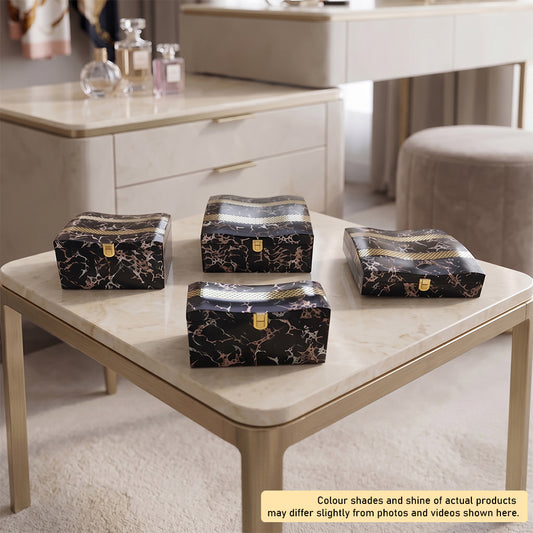 Set of 4 Pieces : (S4-1,P001,BlkMrbl)