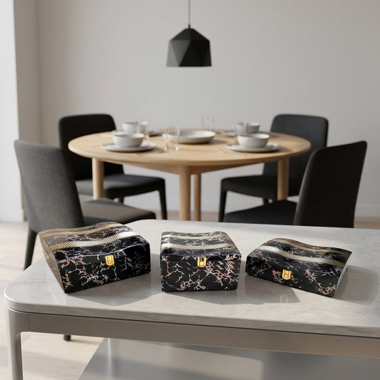 Set of 3 Pieces : (S01,P001,BlkMrbl)