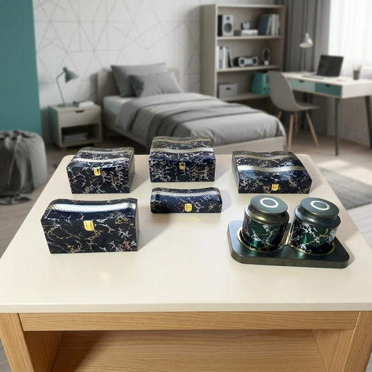 Set of 6 Pieces : (S01,P001,BlkMrbl)