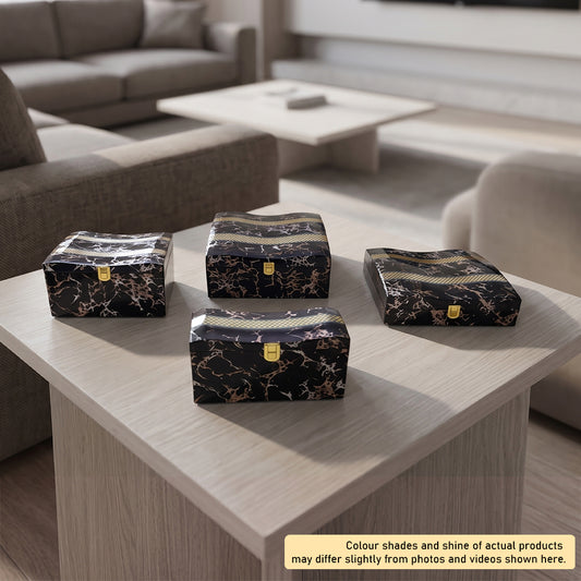 Set of 4 Pieces : (S4-1,P001,BlkMrbl)