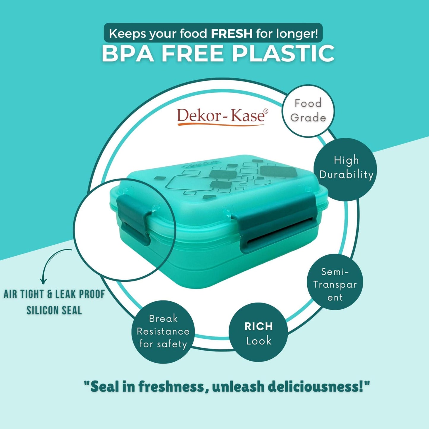 Plastic Lunch Box-Blue (Set of 2 pcs : 1 "Clip On"SB-H45 + 1 "Mini"SB-H44 )