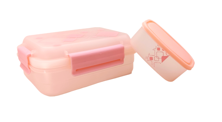 Plastic Lunch Box-Blue (Set of 2 pcs : 1 "Clip On"SB-H45 + 1 "Mini"SB-H44 )