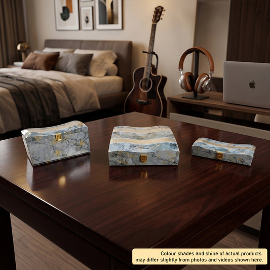 Set of 3 Pieces : (S3-3,P001,GreyMrbl)