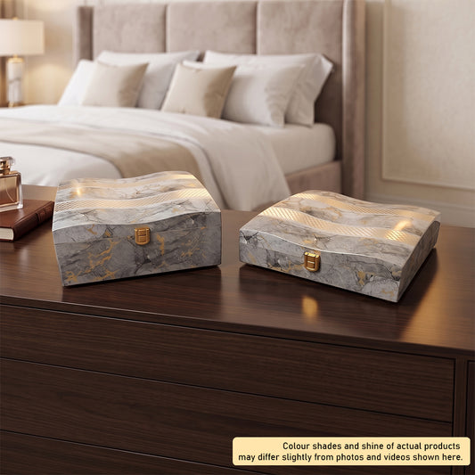 Set of 2 Pieces : (S2-1 P001,GreyMrbl)