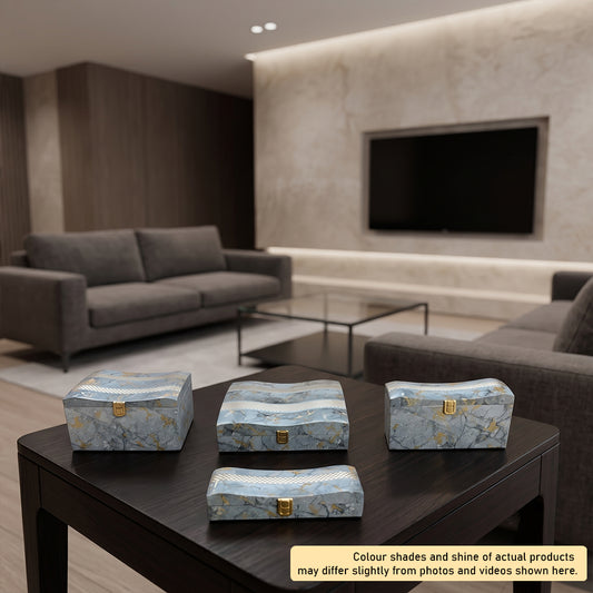 Set of 4 Pieces : (S4-2,P001,GreyMrbl)