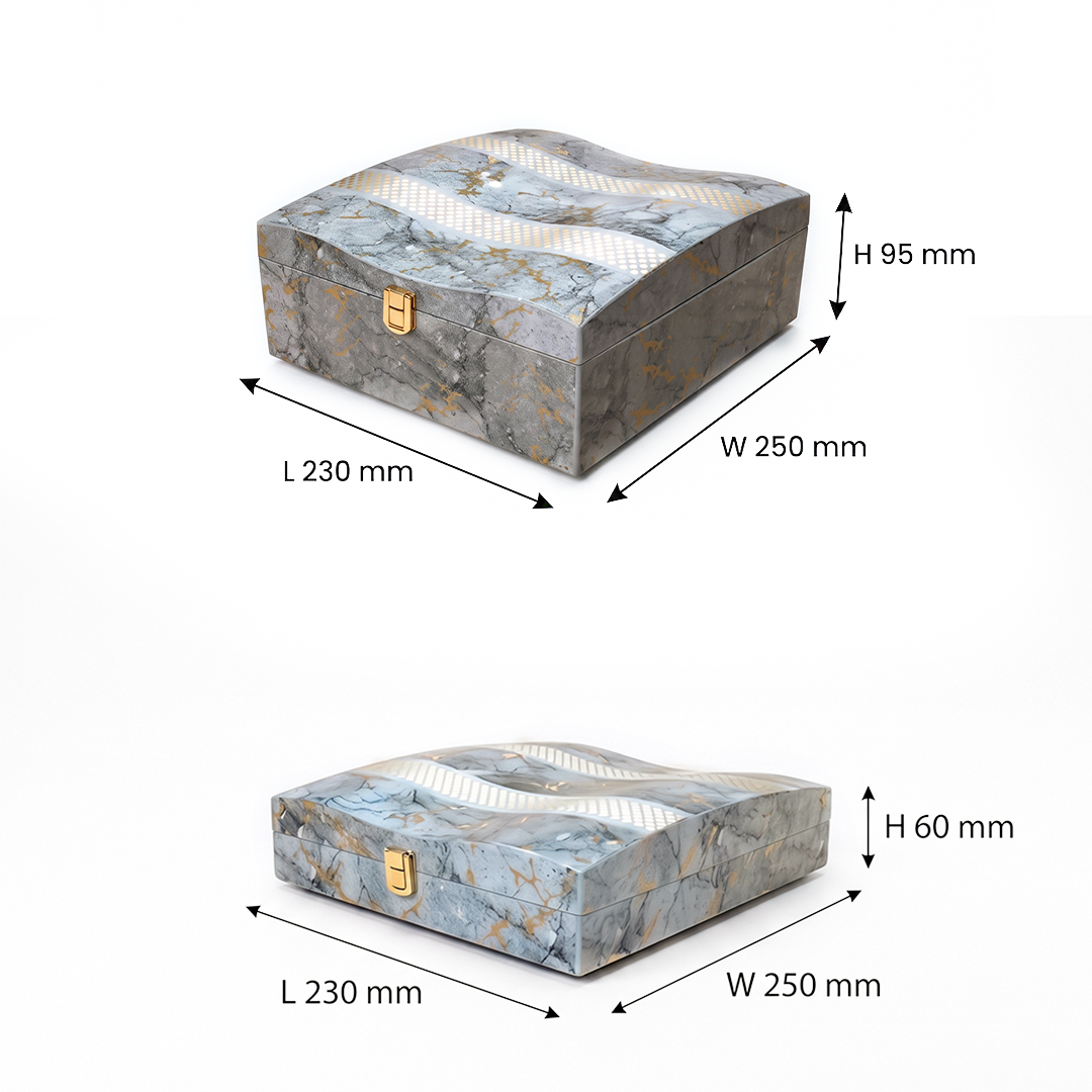 Set of 2 Pieces : (S2-1 P001,GreyMrbl)