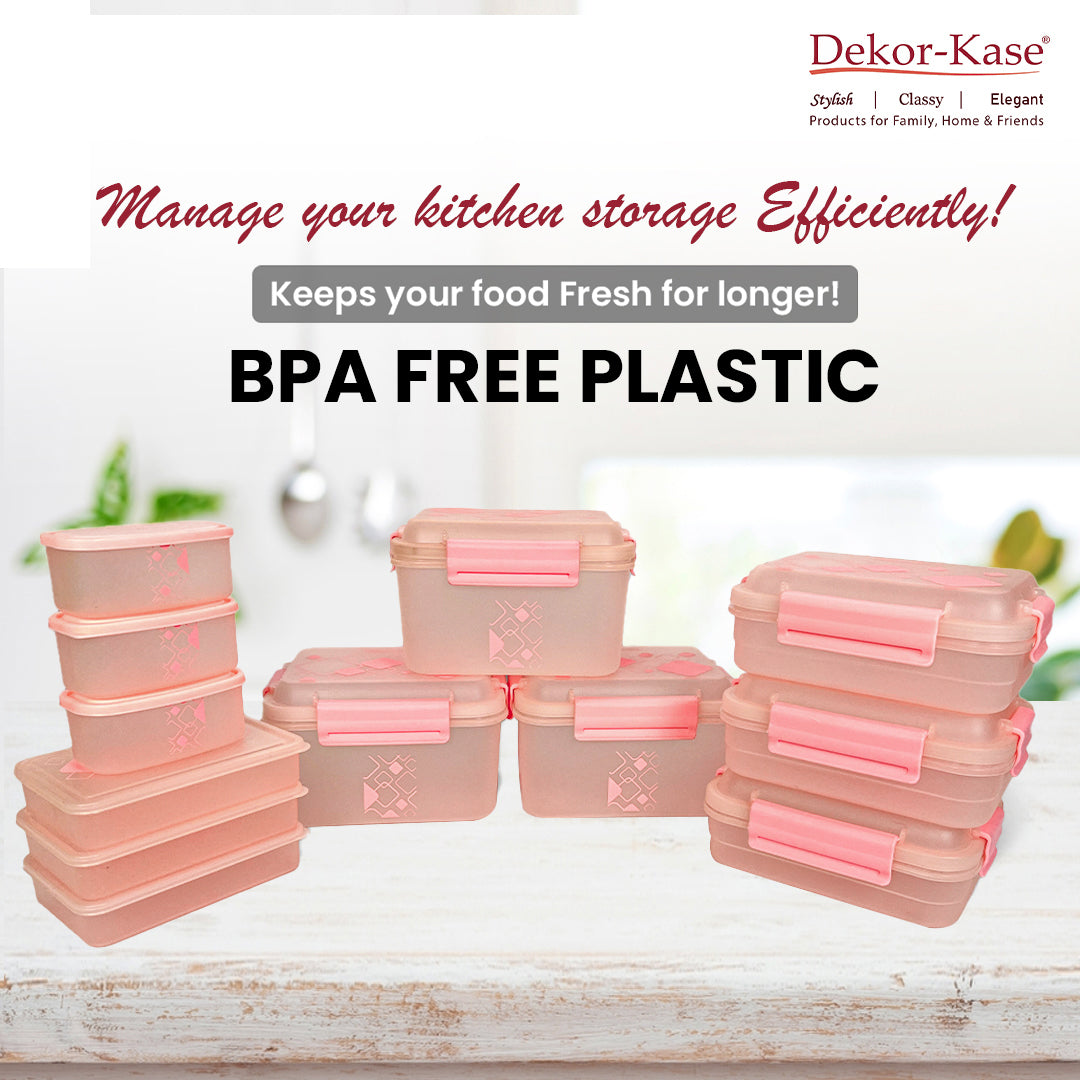 Multipurpose Food Storage Container for Dry Fruits, Pulses, Rice, Grain, Wheat |Semi-Transparent & Airtight | BPA-Free | Kitchen Organizer | Set of 12 – 3x1900 ml, 3x900 ml, 3x350 ml, 3x190 ml | Rectangular Shape