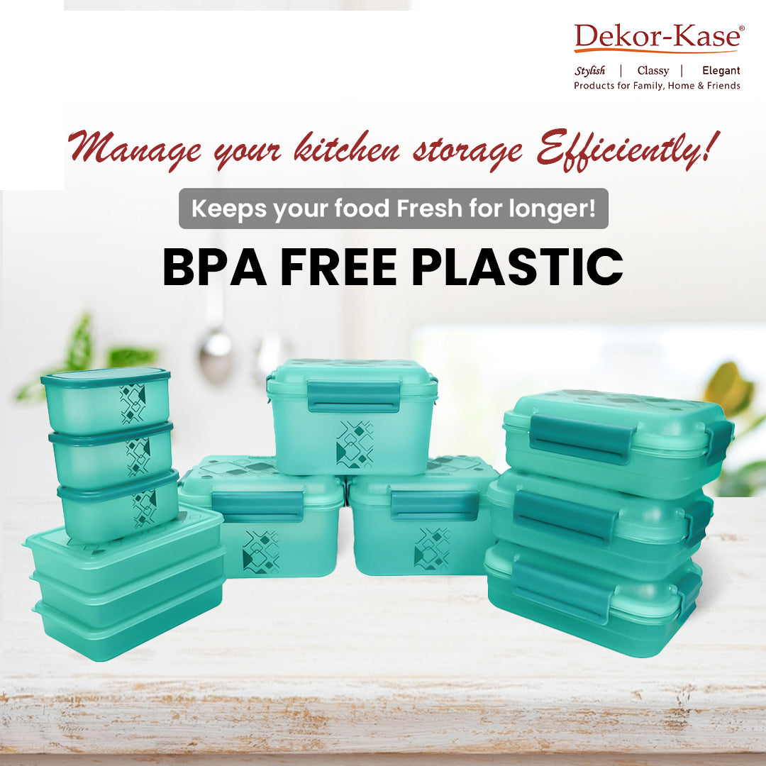 Multipurpose Food Storage Container for Dry Fruits, Pulses, Rice, Grain, Wheat |Semi-Transparent & Airtight | BPA-Free | Kitchen Organizer | Set of 12 – 3x1900 ml, 3x900 ml, 3x350 ml, 3x190 ml | Rectangular Shape