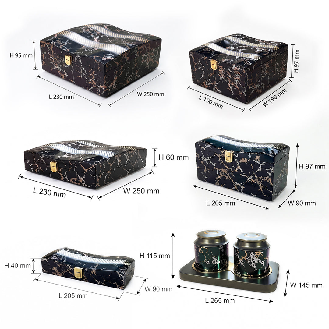 Set of 6 Pieces : (S6-1,P001,BlkMrbl)