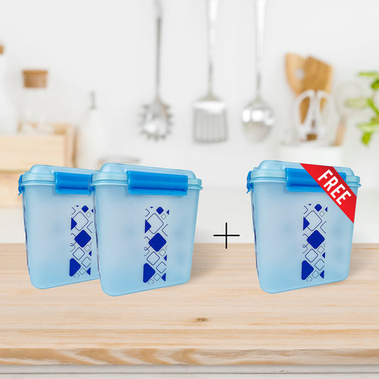 Buy 2 Get 1 Free – 3400 ml Kitchen Storage Container Set | Airtight | Dekor-Kase | BPA Free, Semi Transparent with Clip Lock Lid – Ideal for Rice, Atta, Pulses & More