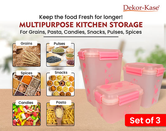 Airtight Kitchen Storage Container Set – 3 pcs (4700 ml, 3400 ml, 1900 ml)