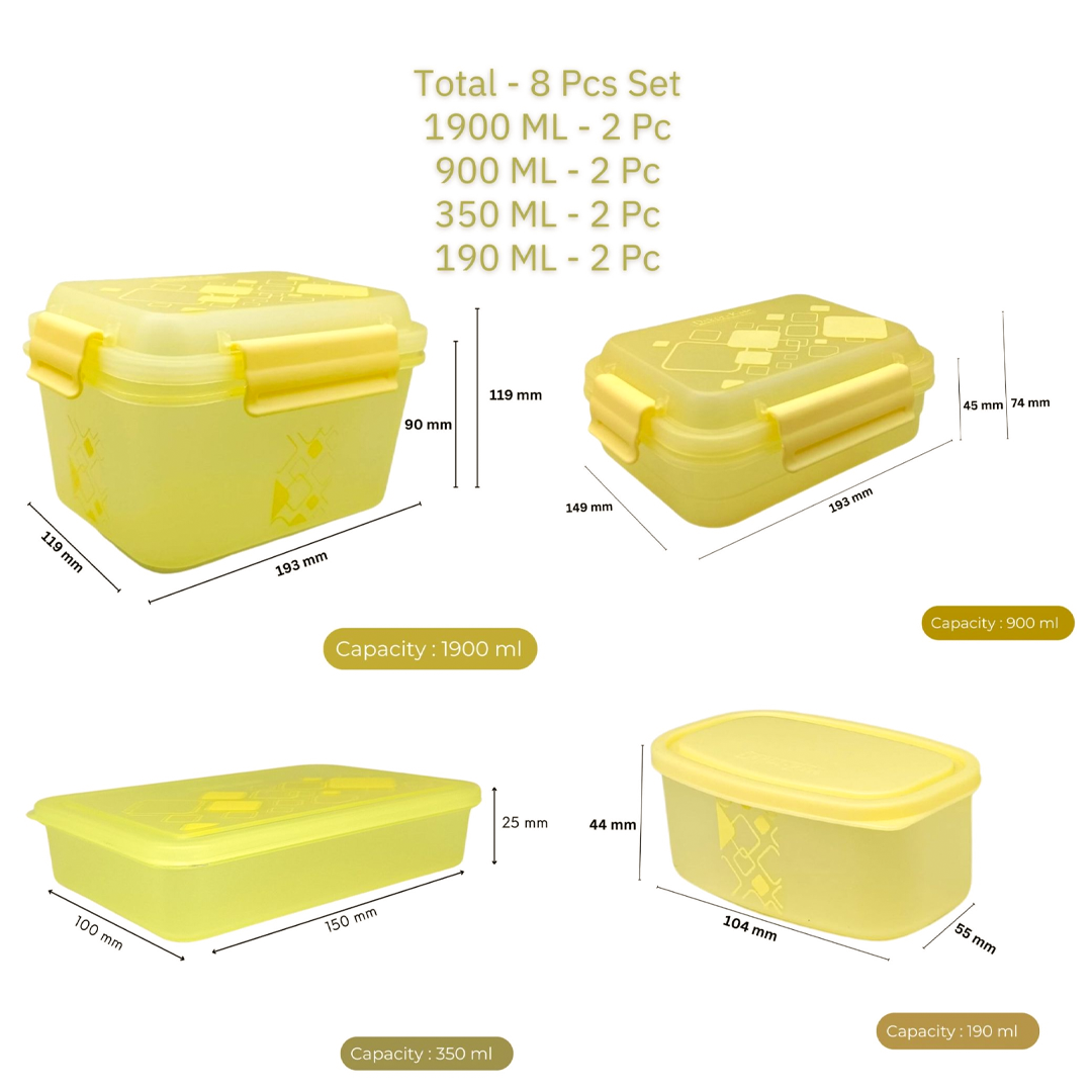 Kitchen Storage Container Set of 8 pcs (2"Clip On"SB-H90) + (2"Clip On"SB-H45) + (2"Elegant"SB-H25) + (2"Mini"SB-H44)