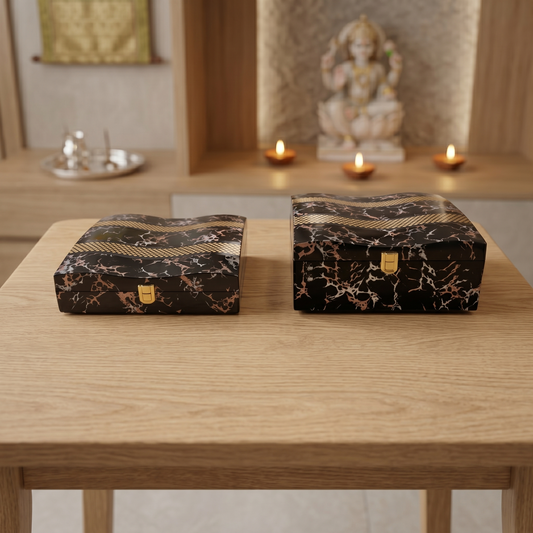Set of 2 Pieces : (S01,P001,BlkMrbl)
