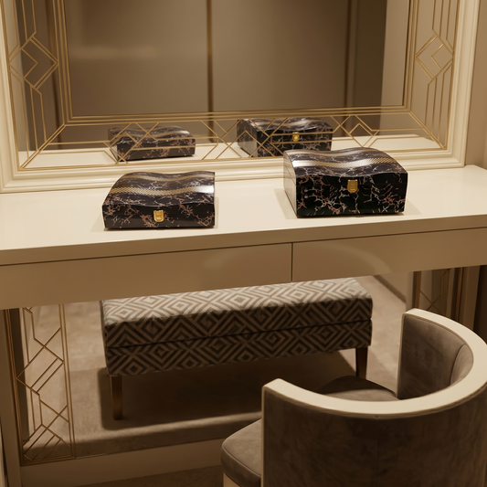 Set of 2 Pieces : (S01,P001,BlkMrbl)