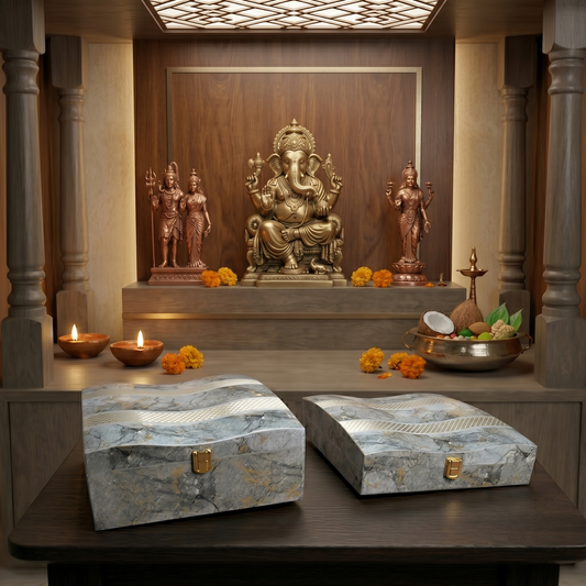 Set of 2 Pieces : (S01,P001,GreyMrbl)