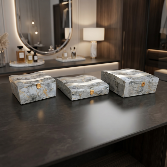 Set of 3 Pieces : (S01,P001,GreyMrbl)