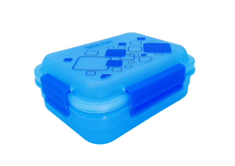 Plastic Lunch Box-Blue (Set of 2 pcs : 1 "Clip On"SB-H45 + 1 "Mini"SB-H44 )