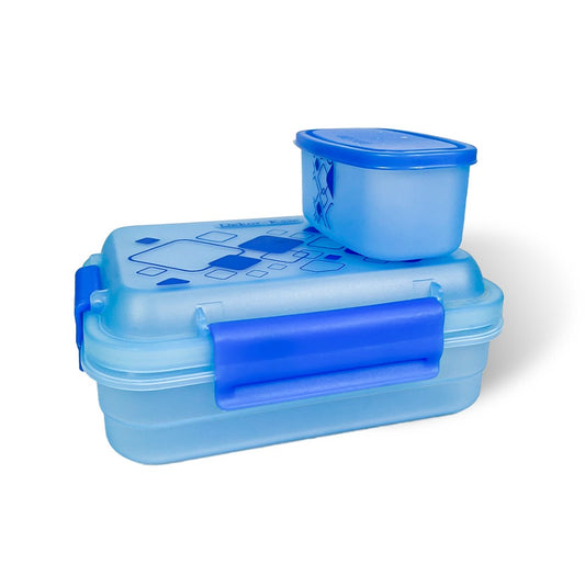 Plastic Lunch Box-Blue (Set of 2 pcs : 1 "Clip On"SB-H45 + 1 "Mini"SB-H44 )