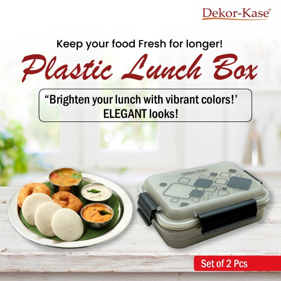Plastic Lunch Box-Blue (Set of 2 pcs : 1 "Clip On"SB-H45 + 1 "Mini"SB-H44 )