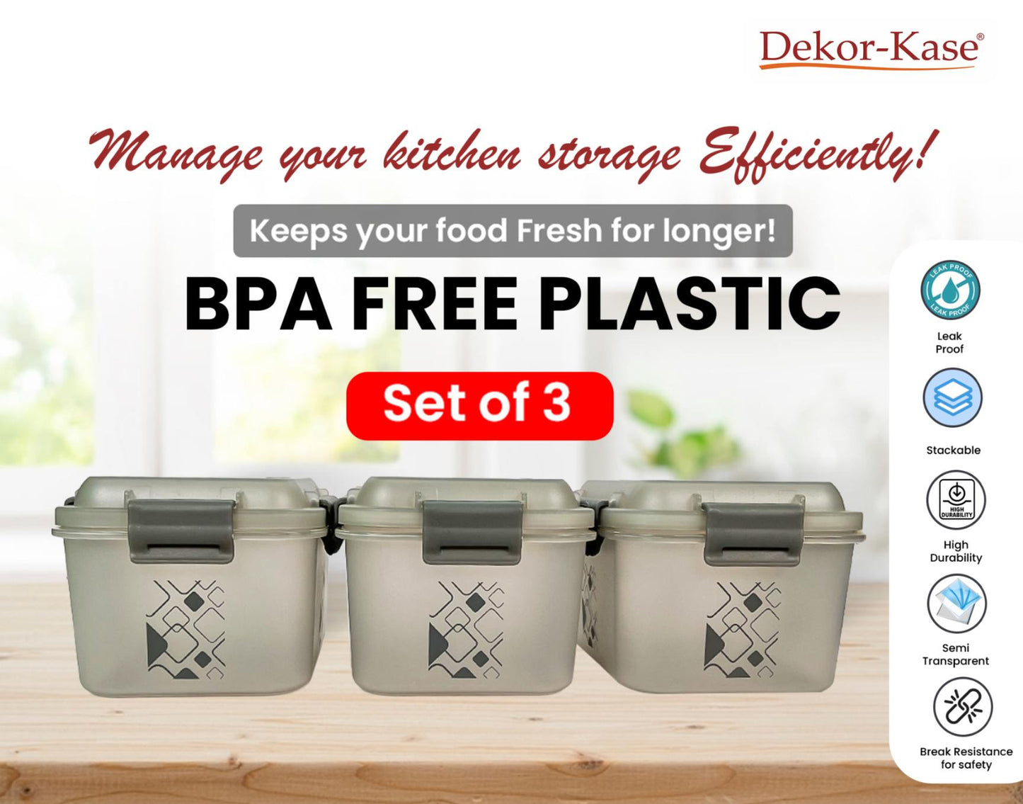 Kitchen Storage Box (3 "Clip On"SB-H90)