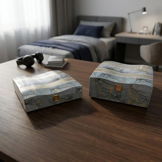 Set of 2 Pieces : (S01,P001,GreyMrbl)