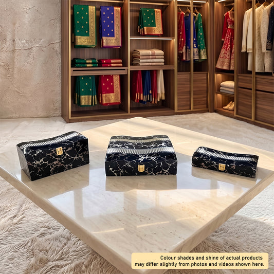 Set of 3 Pieces : (S3-3,P001,BlkMrbl)