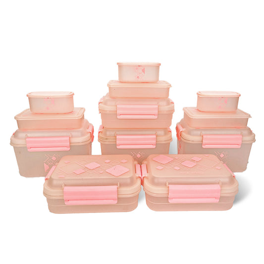 Multipurpose Food Storage Container for Dry Fruits, Pulses, Rice, Grain, Wheat |Semi-Transparent & Airtight | BPA-Free | Kitchen Organizer | Set of 12 – 3x1900 ml, 3x900 ml, 3x350 ml, 3x190 ml | Rectangular Shape