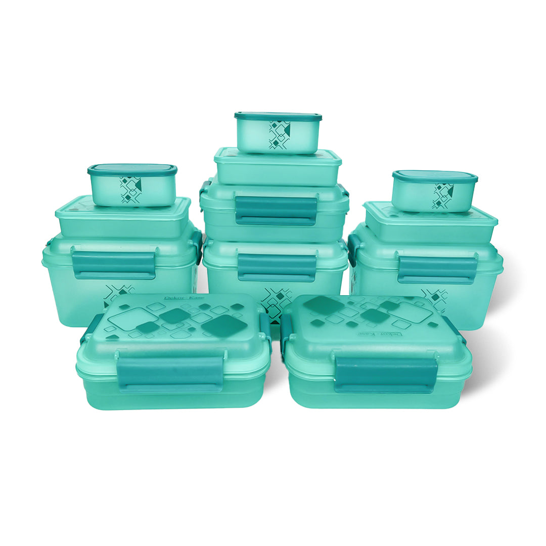 Multipurpose Food Storage Container for Dry Fruits, Pulses, Rice, Grain, Wheat |Semi-Transparent & Airtight | BPA-Free | Kitchen Organizer | Set of 12 – 3x1900 ml, 3x900 ml, 3x350 ml, 3x190 ml | Rectangular Shape
