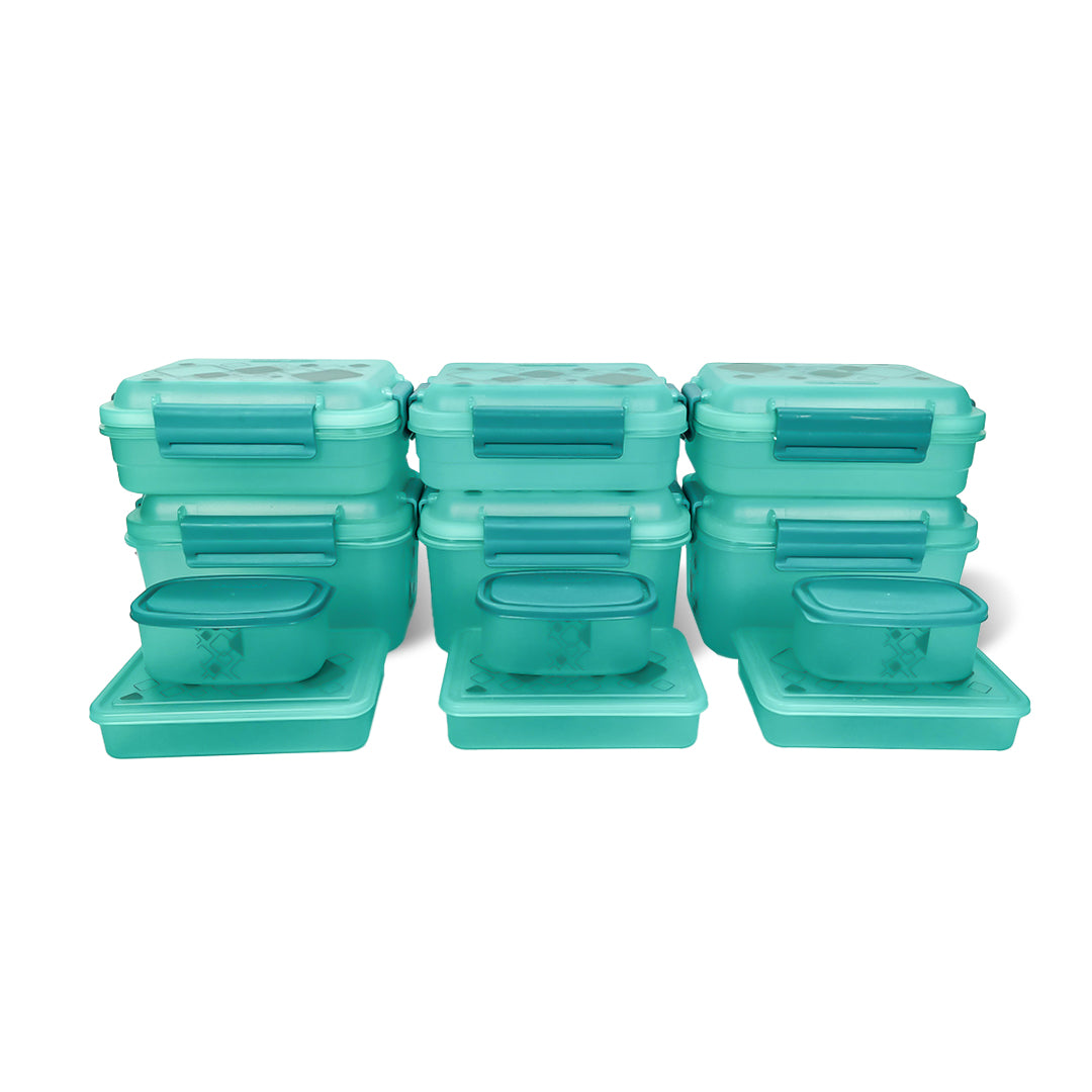 Multipurpose Food Storage Container for Dry Fruits, Pulses, Rice, Grain, Wheat |Semi-Transparent & Airtight | BPA-Free | Kitchen Organizer | Set of 12 – 3x1900 ml, 3x900 ml, 3x350 ml, 3x190 ml | Rectangular Shape