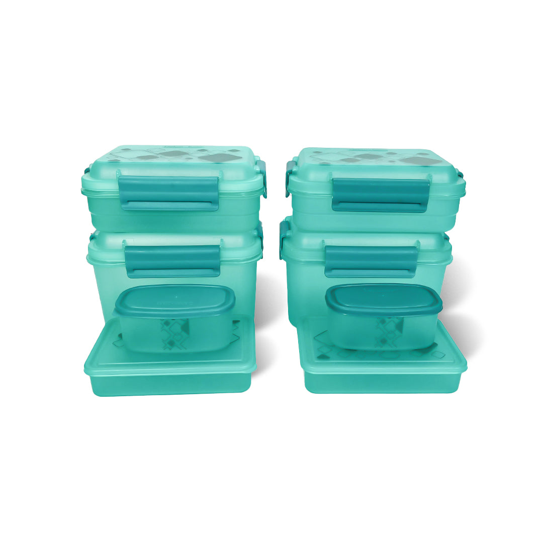 Kitchen Storage Container Set of 8 pcs (2"Clip On"SB-H90) + (2"Clip On"SB-H45) + (2"Elegant"SB-H25) + (2"Mini"SB-H44)