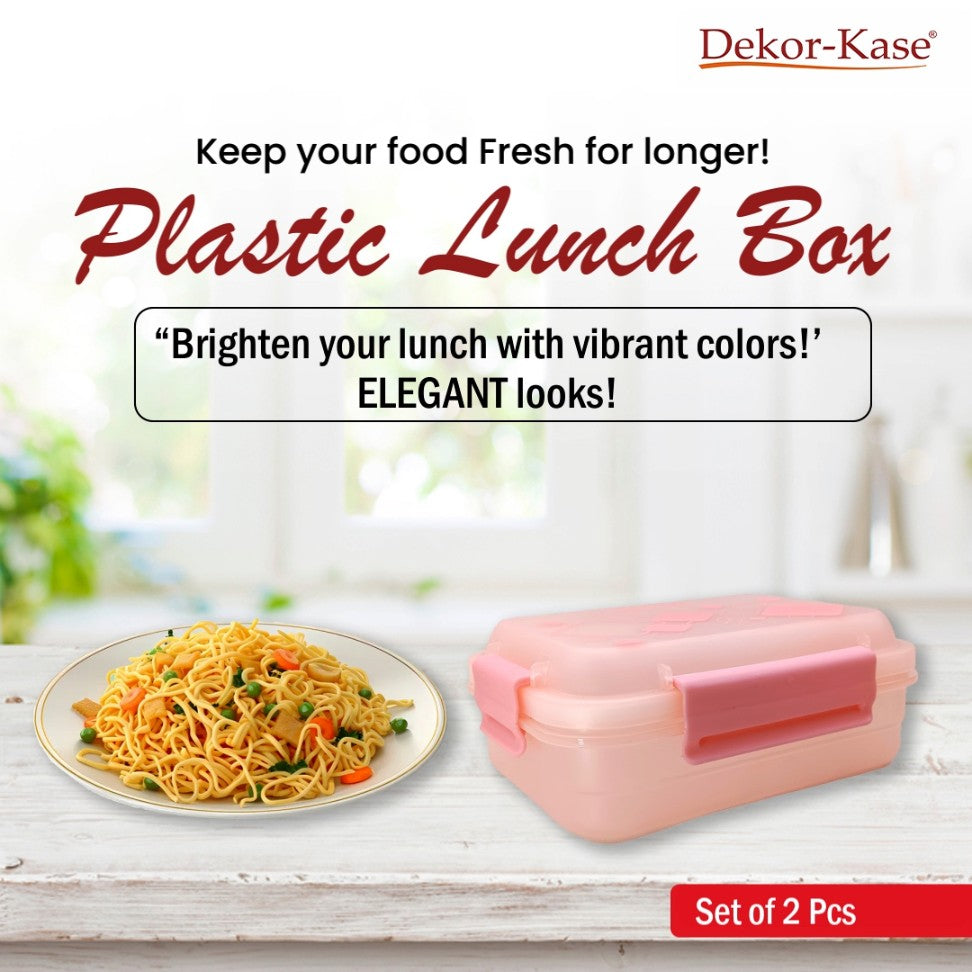 Plastic Lunch Box-Blue (Set of 2 pcs : 1 "Clip On"SB-H45 + 1 "Mini"SB-H44 )