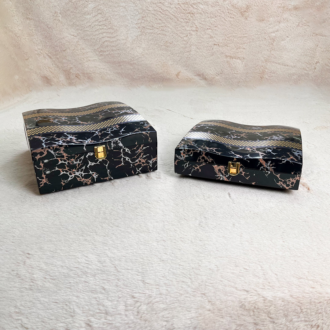 Set of 2 Pieces : (DR2-001-BlkMrbl)