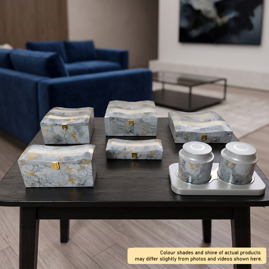 Set of 6 Pieces : (S6-1,P001,GreyMrbl)