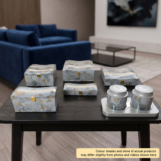 Set of 6 Pieces : (S6-1,P001,GreyMrbl)