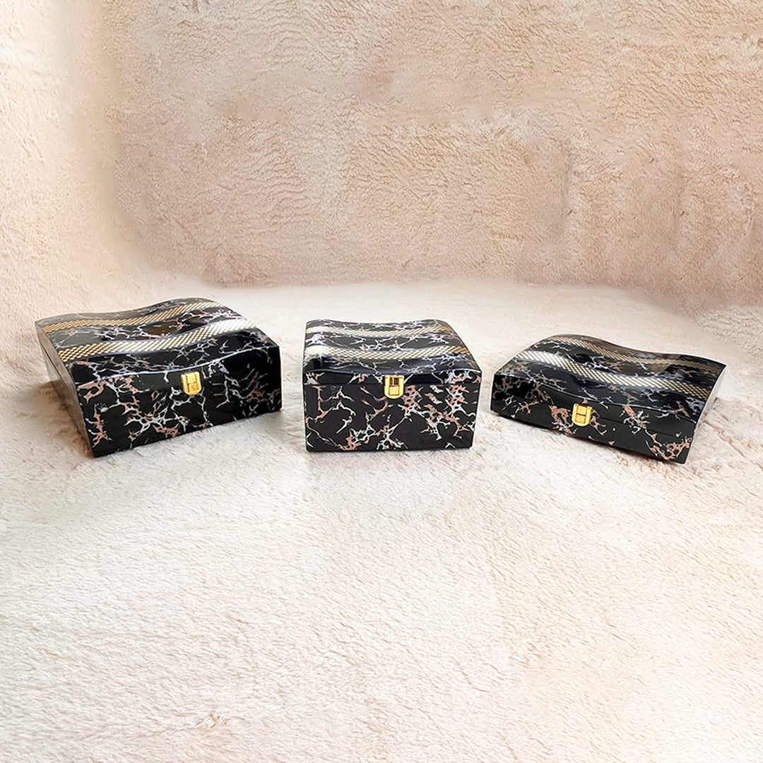 Set of 3 Pieces : (DR3-001-BlkMrbl)