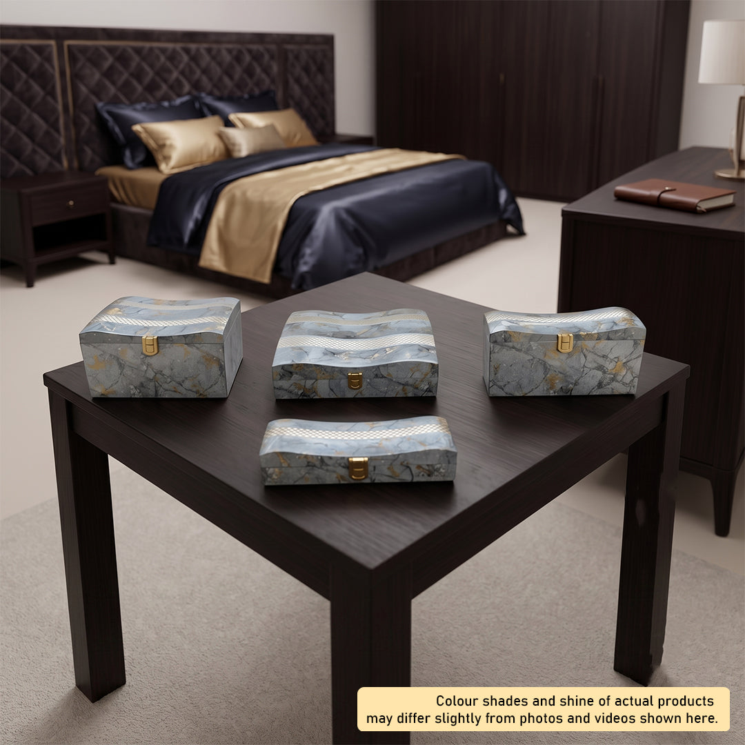 Set of 4 Pieces : (S4-2,P001,GreyMrbl)