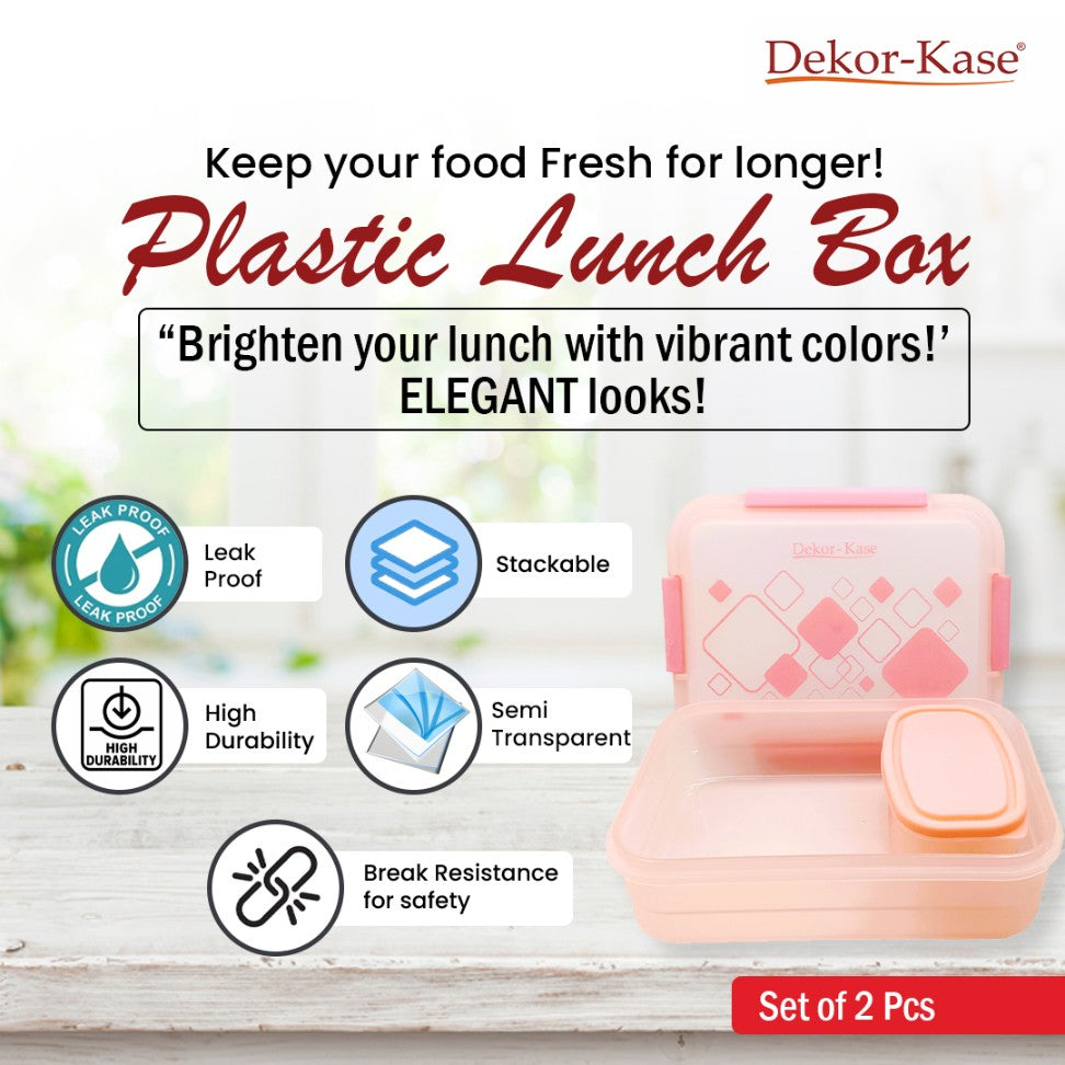 Plastic Lunch Box-Blue (Set of 2 pcs : 1 "Clip On"SB-H45 + 1 "Mini"SB-H44 )