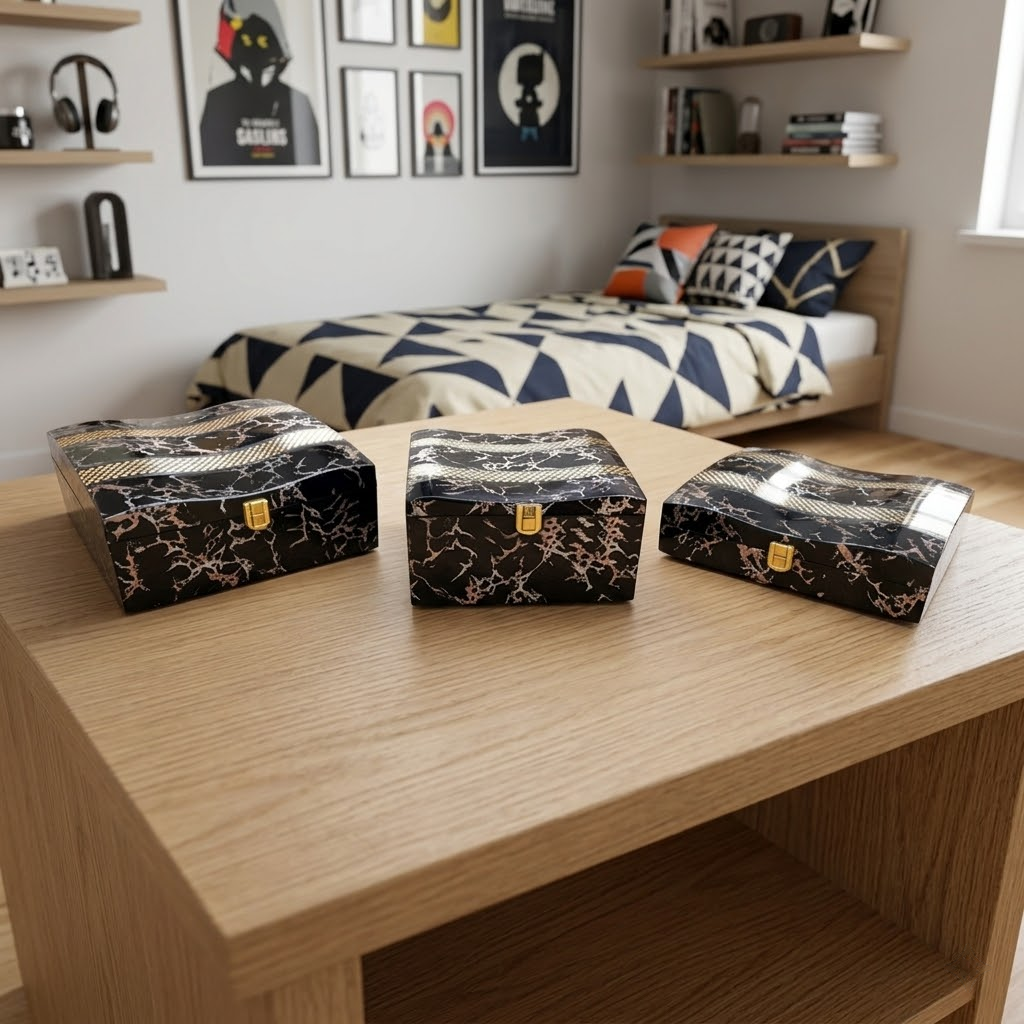 Set of 3 Pieces : (S01,P001,BlkMrbl)