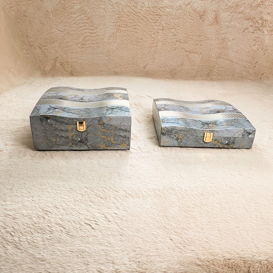 Set of 2 Pieces :(DN2-001-GreyMrbl)
