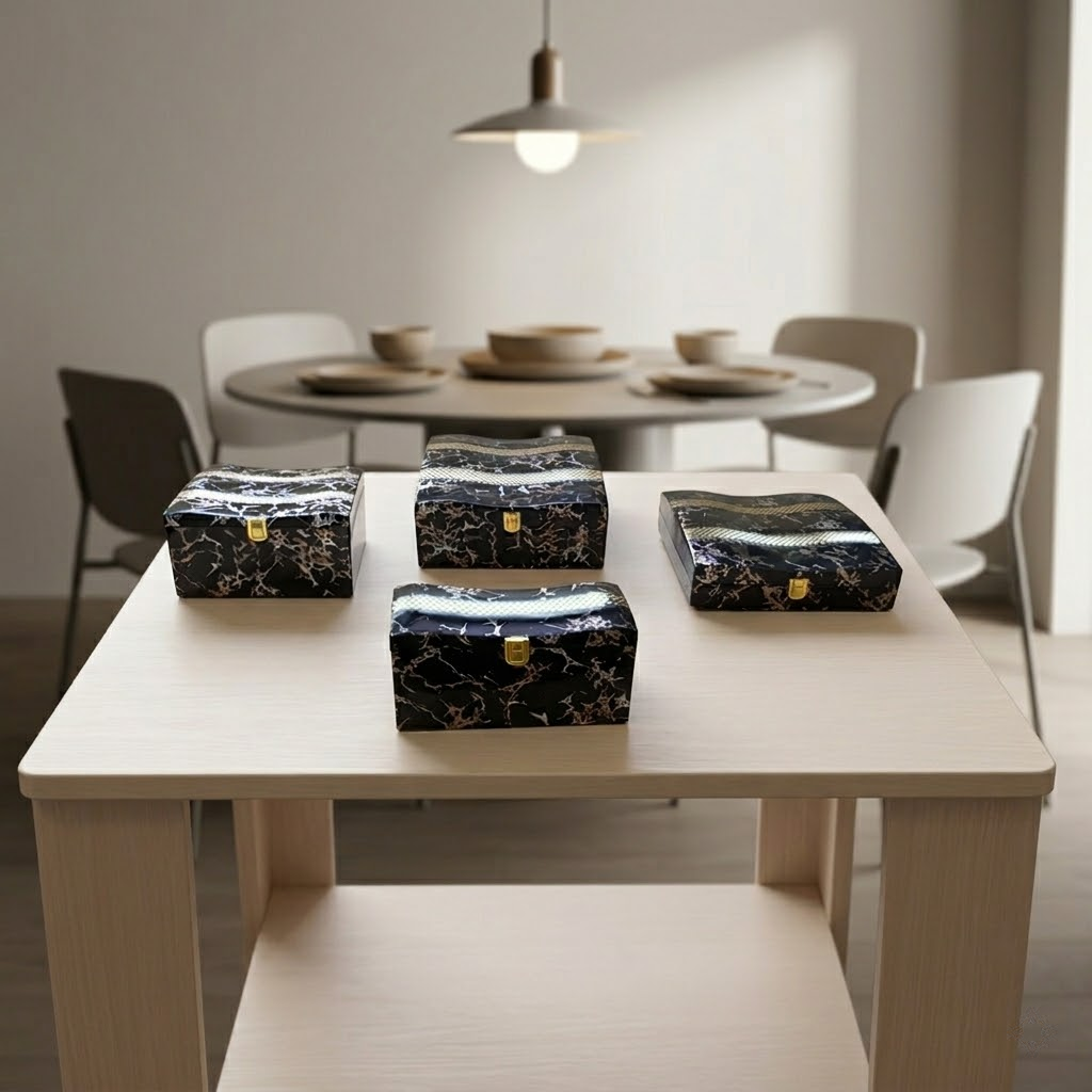 Set of 4 Pieces : (S01,P001,BlkMrbl)