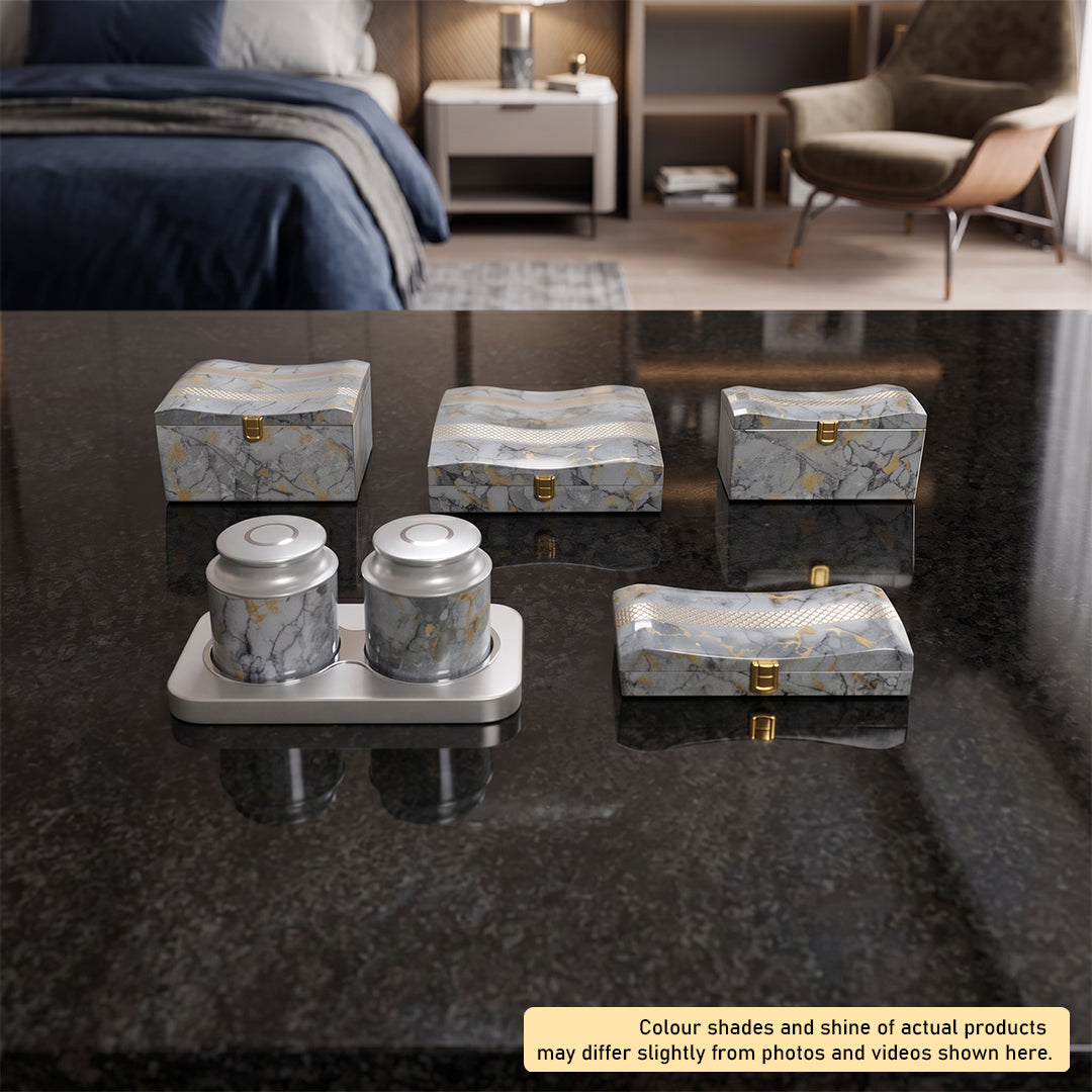 Set of 5 Pieces : (S5-3,P001,GreyMrbl)