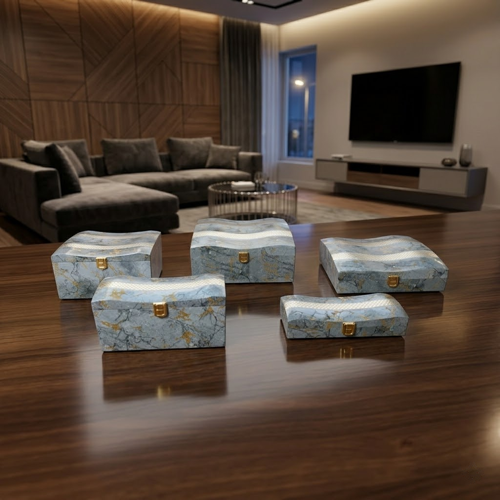 Set of 5 Pieces : (S01,P001,GreyMrbl)