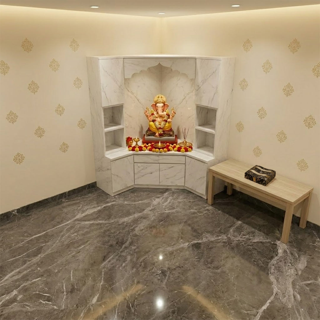 Single Piece : (250x230x60,P001,BlkMrbl)
