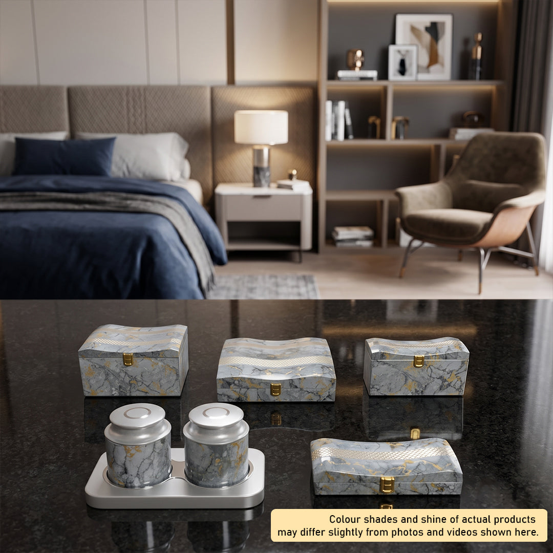 Set of 5 Pieces : (S5-3,P001,GreyMrbl)