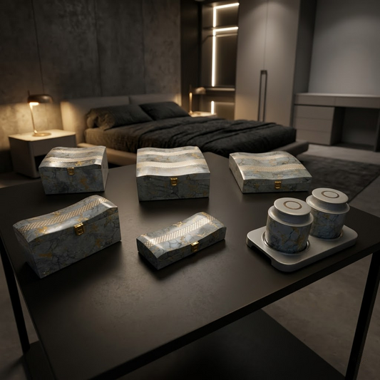 Set of 6 Pieces : (S01,P001,GreyMrbl)