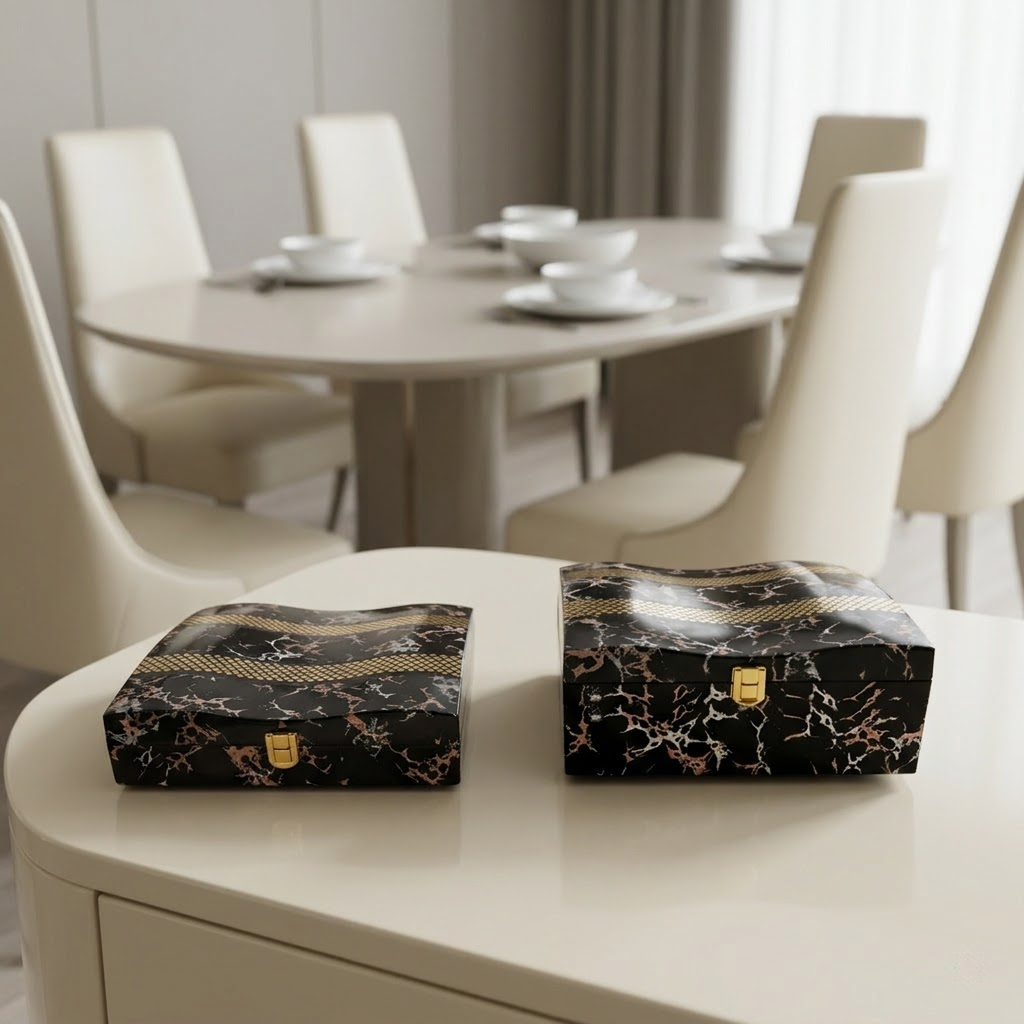 Set of 2 Pieces : (S01,P001,BlkMrbl)