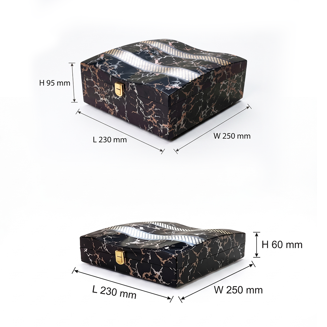 Set of 2 Pieces : (S2-1,P001,BlkMrbl)