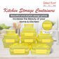 Multipurpose Food Storage Container for Dry Fruits, Pulses, Rice, Grain, Wheat |Semi-Transparent & Airtight | BPA-Free | Kitchen Organizer | Set of 12 – 3x1900 ml, 3x900 ml, 3x350 ml, 3x190 ml | Rectangular Shape