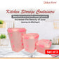 Airtight Kitchen Storage Container Set – 3 pcs (4700 ml, 3400 ml, 1900 ml) | BPA-Free | Food Grade | Dry Food & Grain Organizer